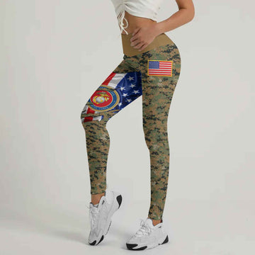 US Marine American Flag Camo Leggings