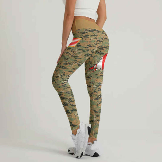 US Marine American Flag Camo Leggings
