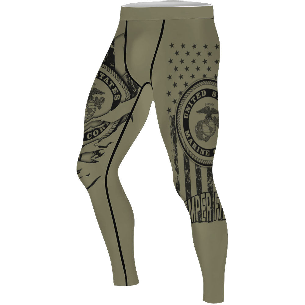 US Marine Semper Fidelis Men's Compression Leggings