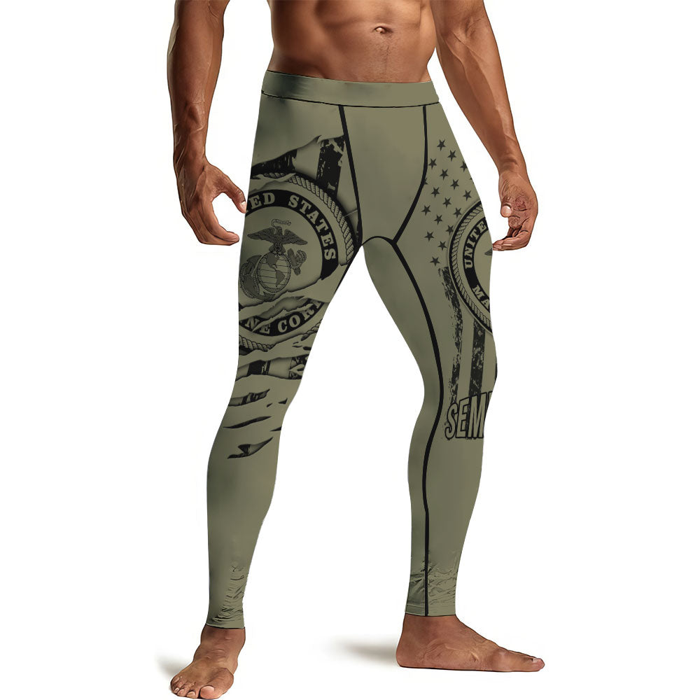 US Marine Semper Fidelis Men's Compression Leggings