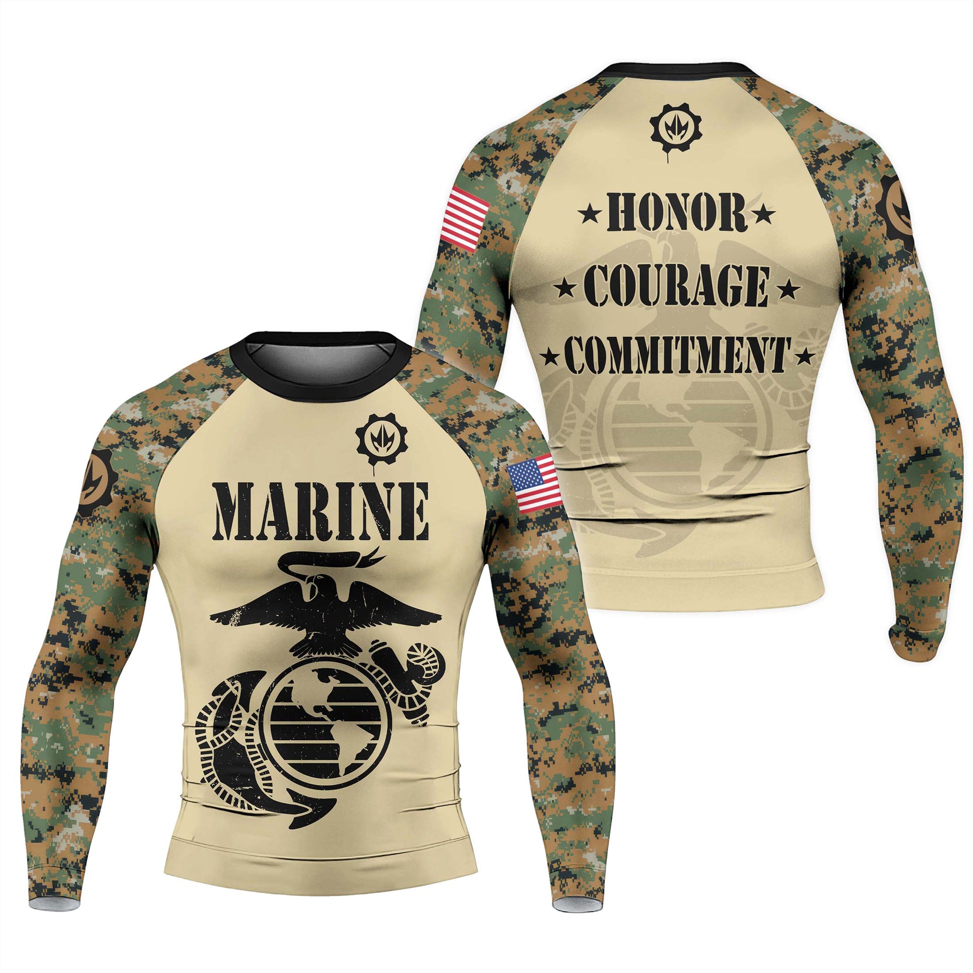 US Marine Men's Long Sleeve Rash Guard