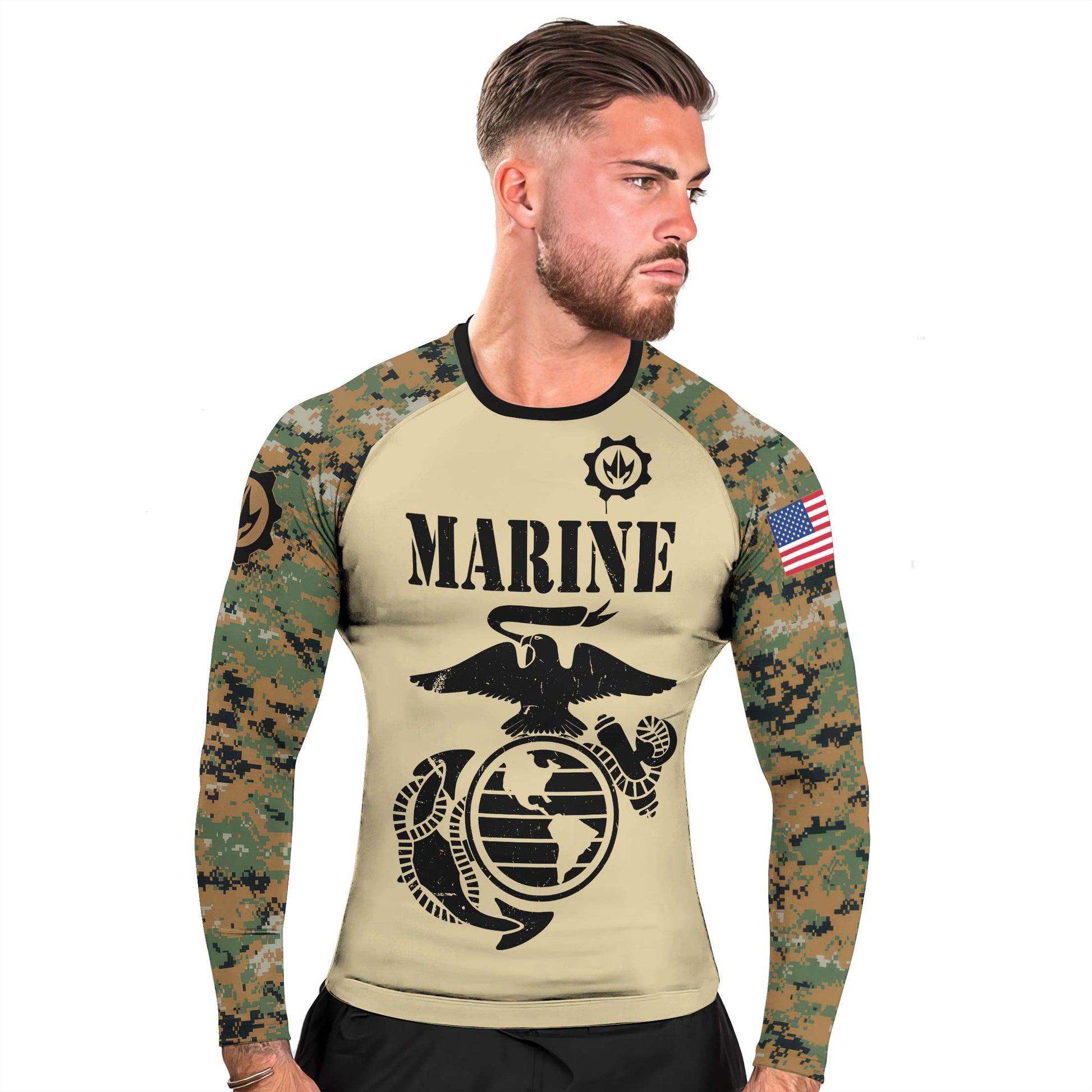 US Marine Men's Long Sleeve Rash Guard
