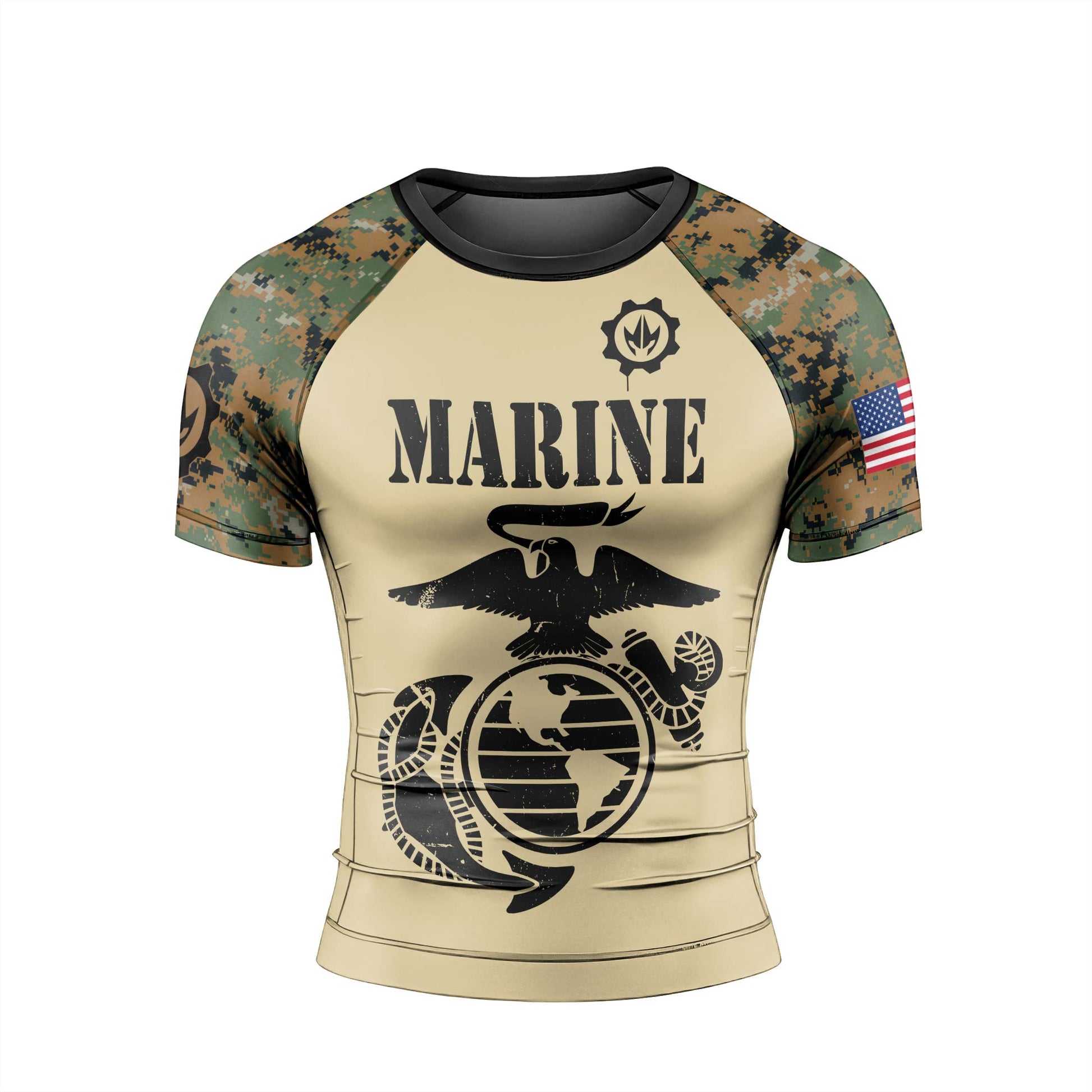 US Marine Men's Short Sleeve Rash Guard