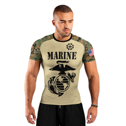 US Marine Men's Short Sleeve Rash Guard