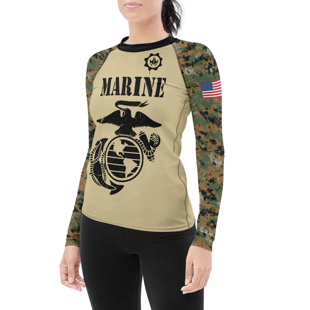 US Marine Women's Long Sleeve Rash Guard