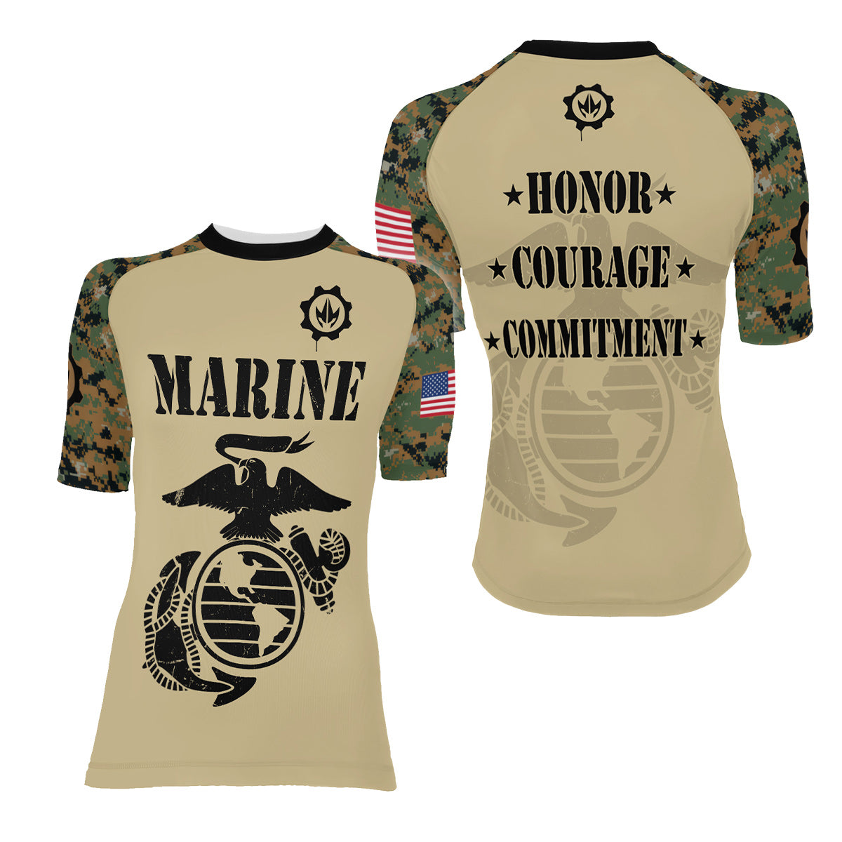 US Marine Women's Short Sleeve Rash Guard
