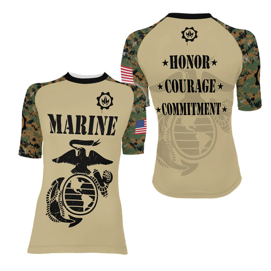 US Marine Women's Short Sleeve Rash Guard