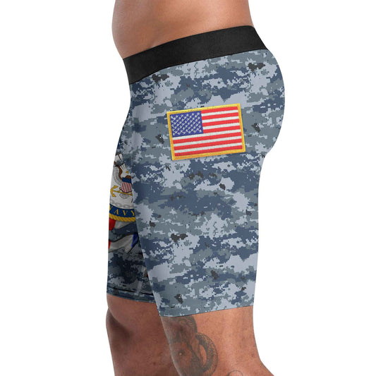 US Navy American Flag Camo Compression Shorts