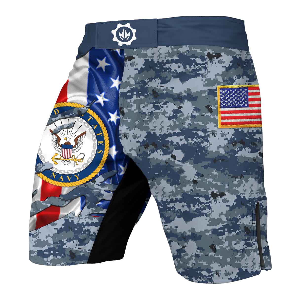 US Navy American Flag Camo Fight Shorts
