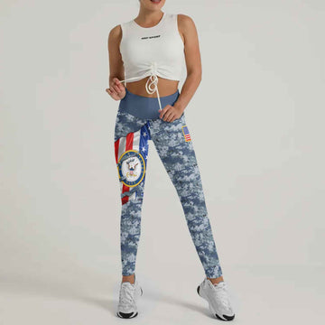 US Navy American Flag Camo Leggings