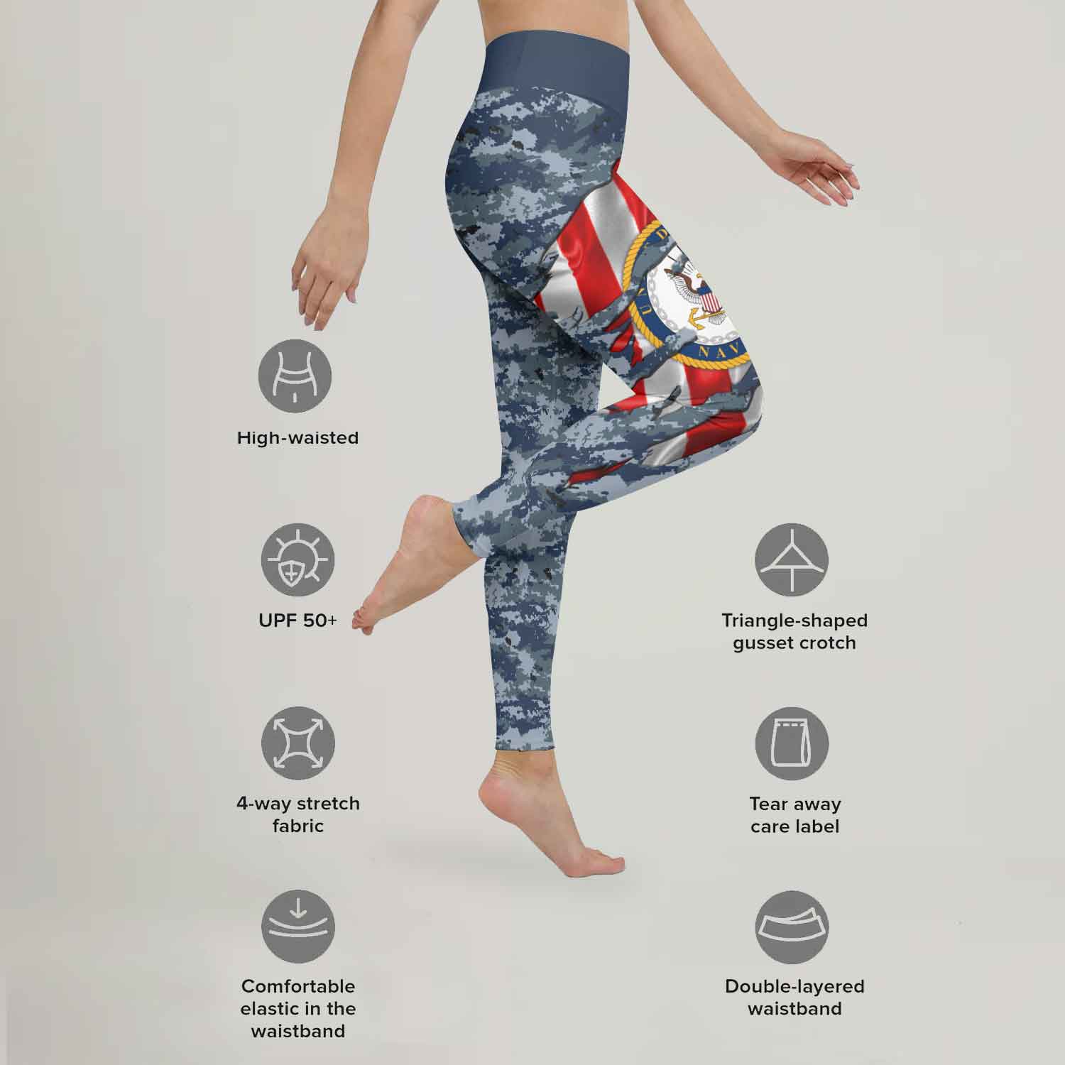 US Navy American Flag Camo Leggings
