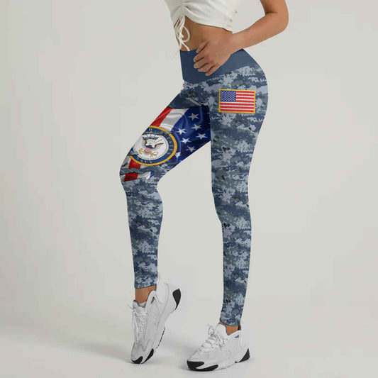 US Navy American Flag Camo Leggings