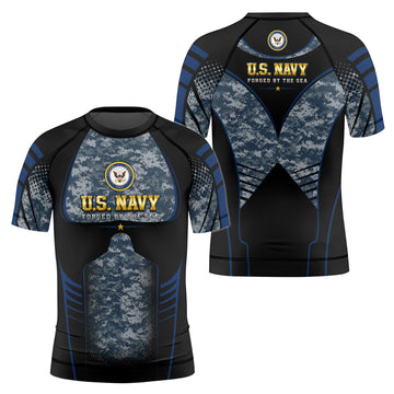 US Navy Forged By The Sea Kids Rash Guard
