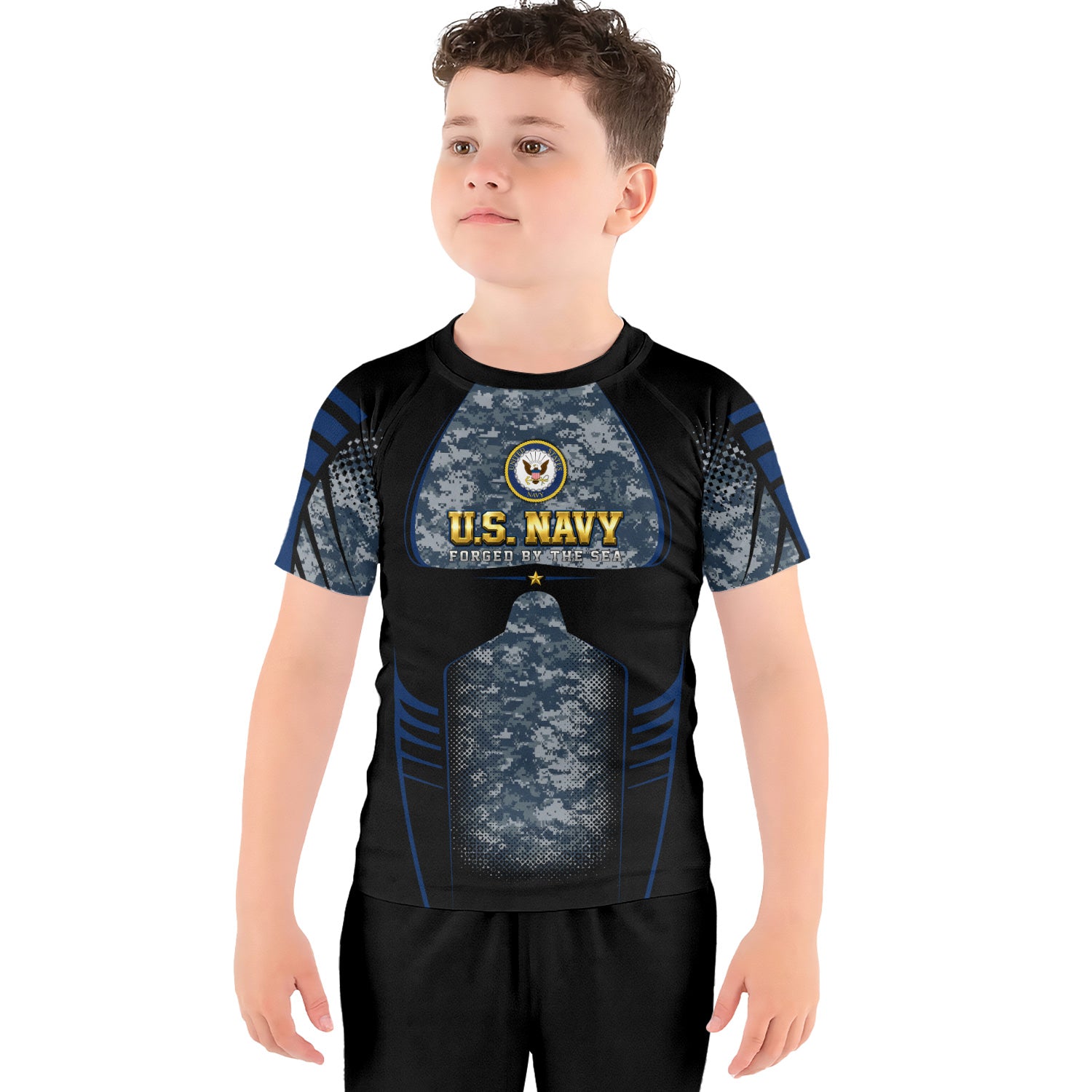 US Navy Forged By The Sea Kids Rash Guard