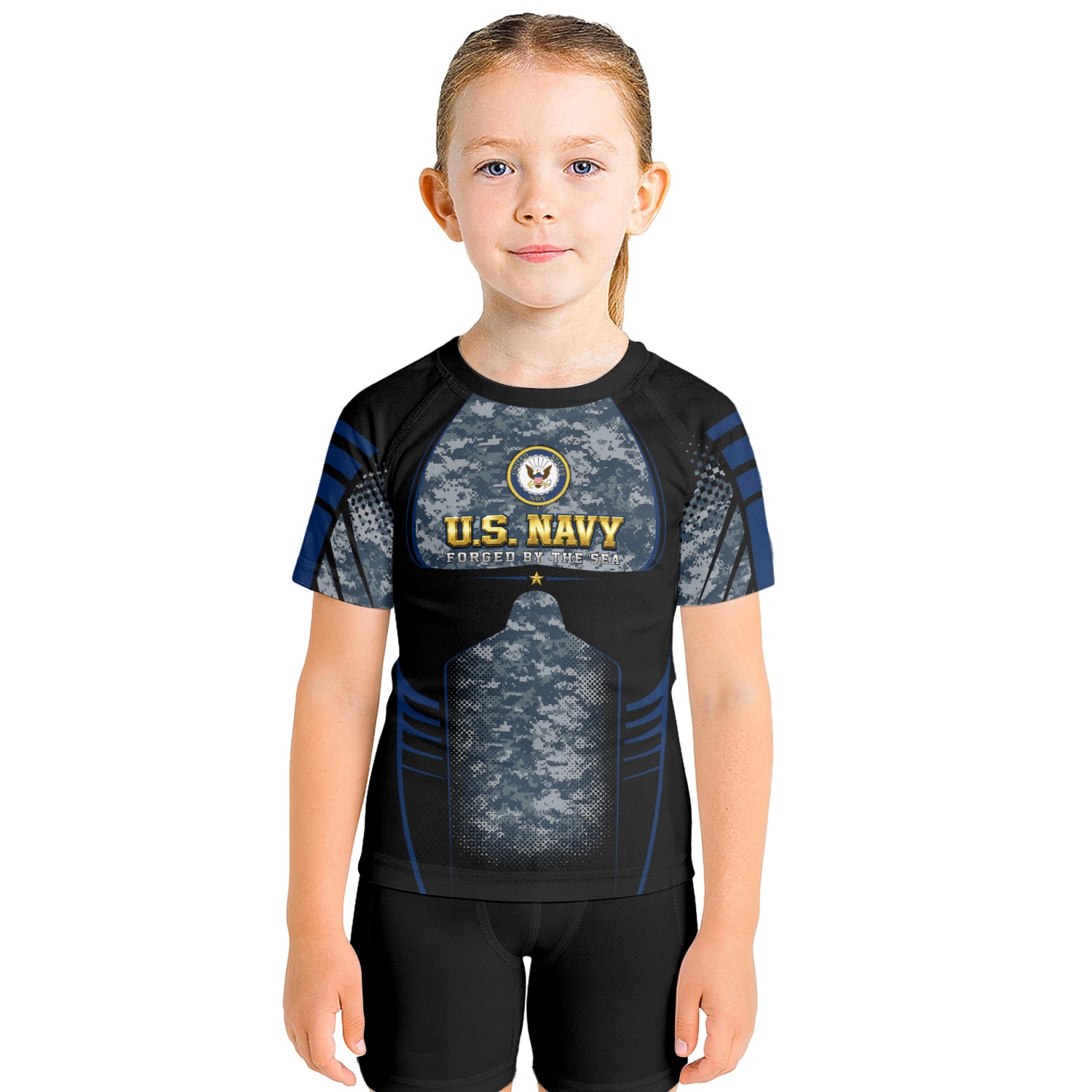 US Navy Forged By The Sea Kids Rash Guard