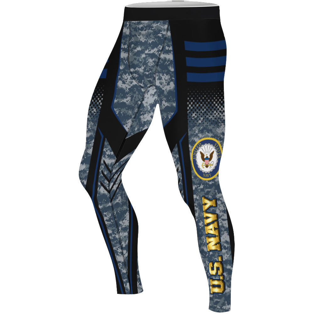 US Navy Forged By The Sea Men's Compression Leggings
