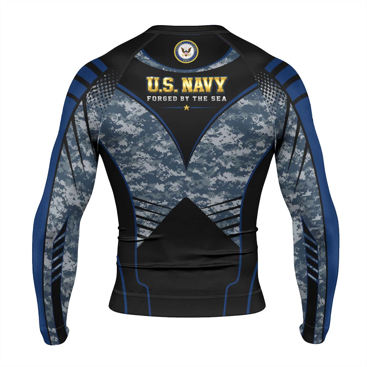 US Navy Forged By The Sea Men's Long Sleeve Rash Guard