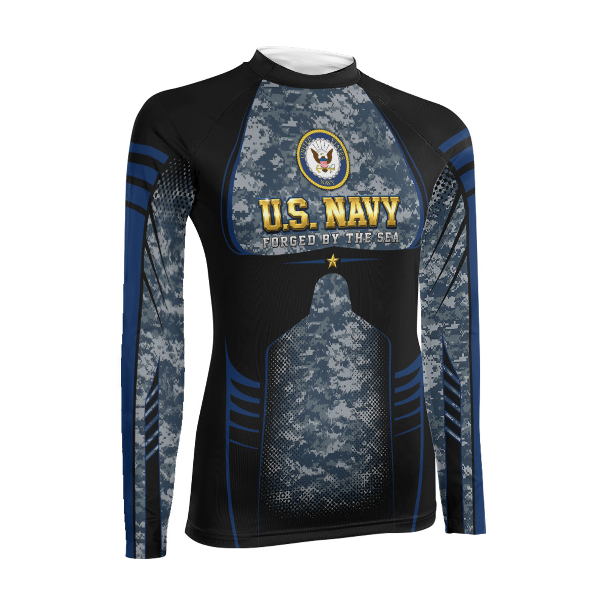 US Navy Forged By The Sea Women's Long Sleeve Rash Guard
