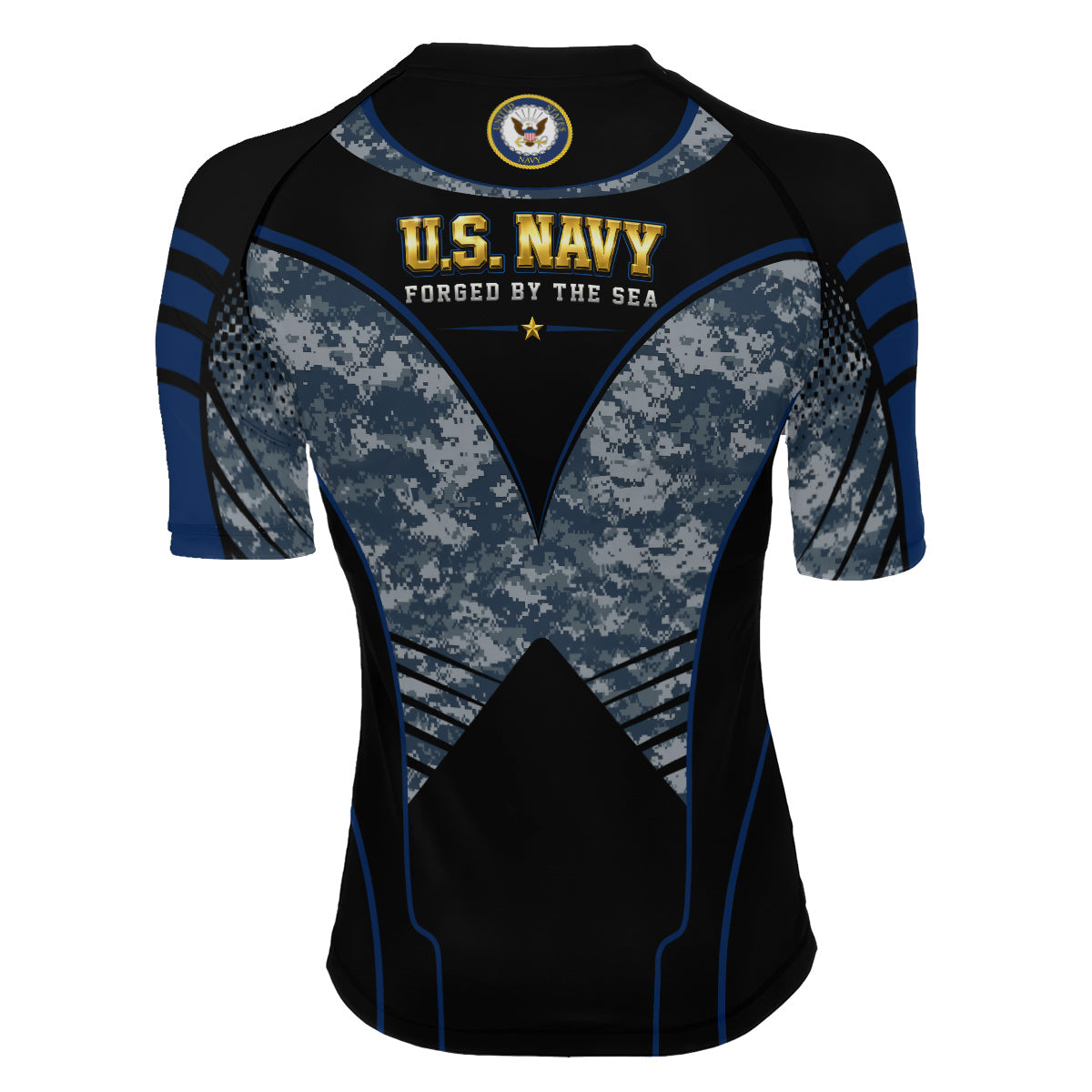 US Navy Forged By The Sea Women's Short Sleeve Rash Guard