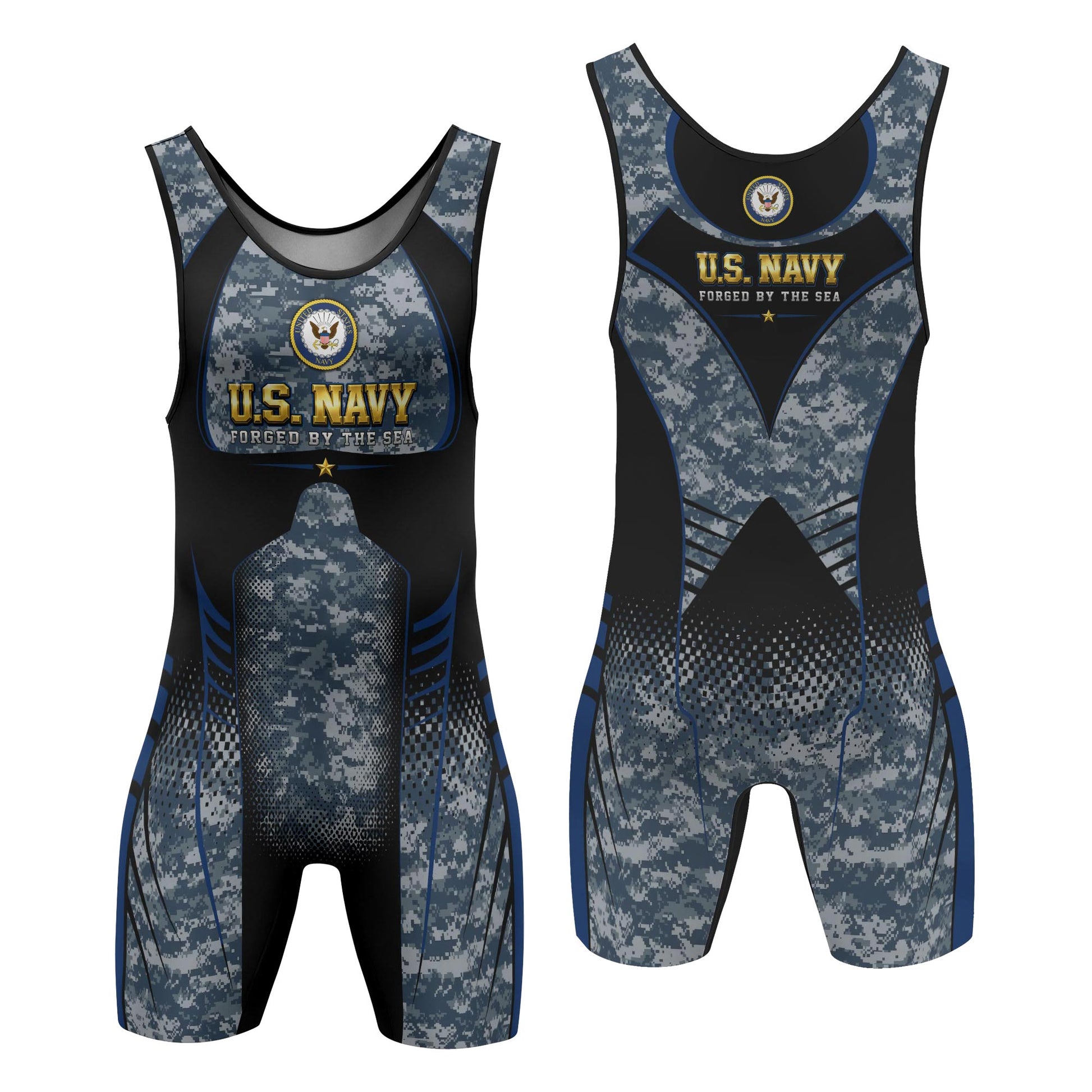 US Navy Forged By The Sea Wrestling Singlets