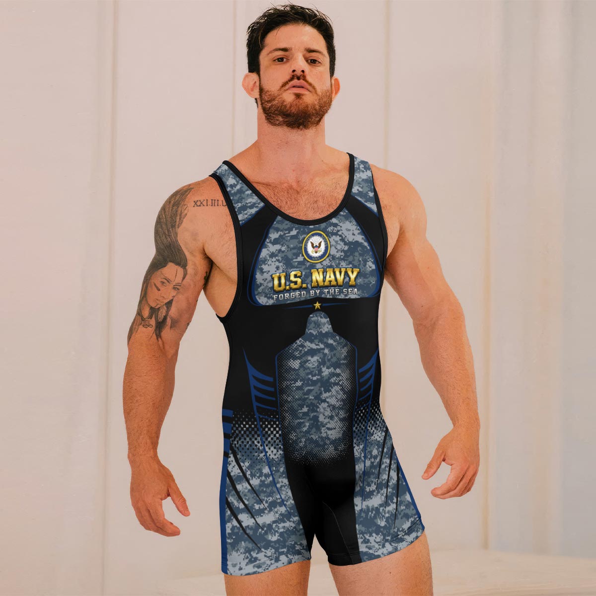 US Navy Forged By The Sea Wrestling Singlets