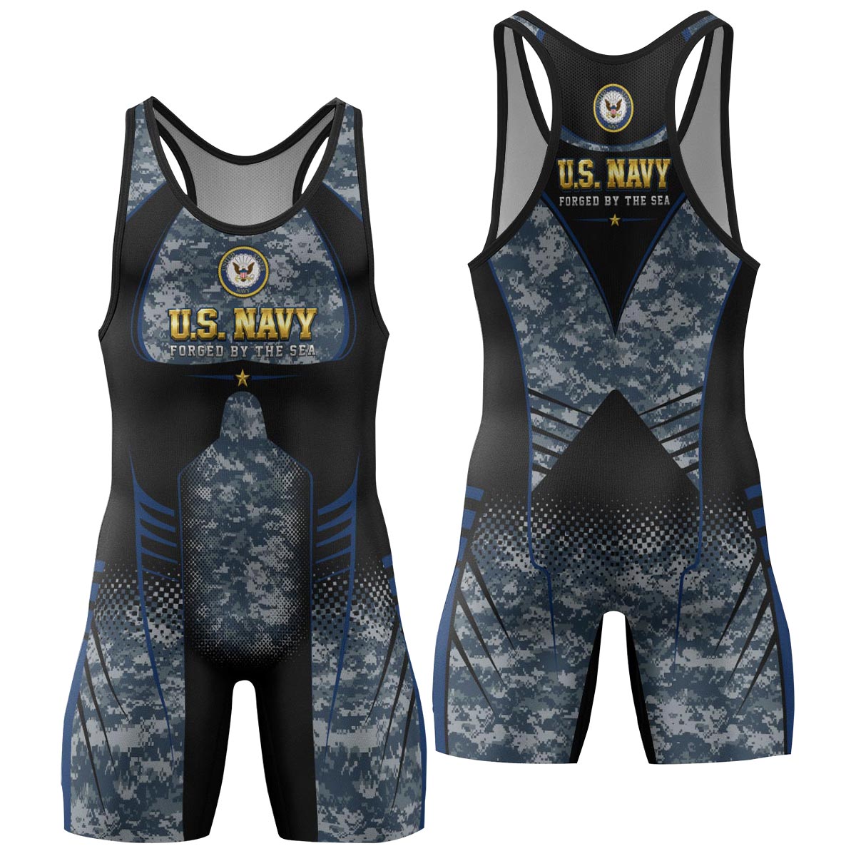 US Navy Forged By The Sea Wrestling Singlets