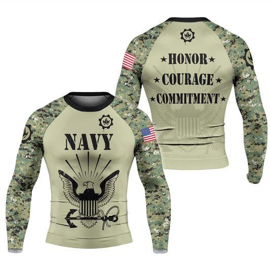 US Navy Men's Long Sleeve Rash Guard