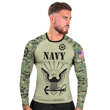 US Navy Men's Long Sleeve Rash Guard