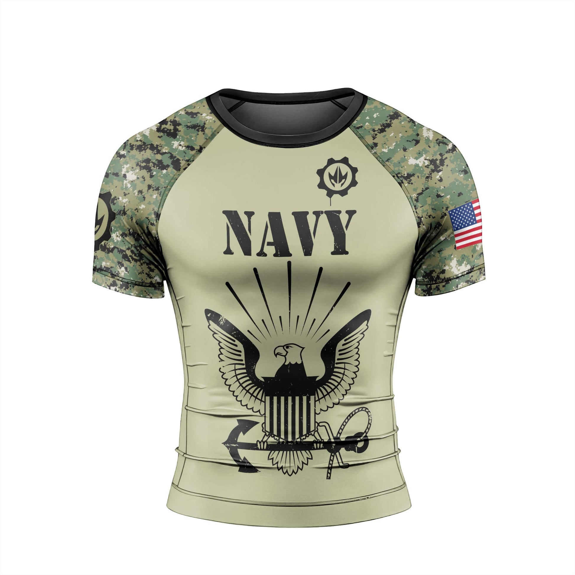 US Navy Men's Short Sleeve Rash Guard