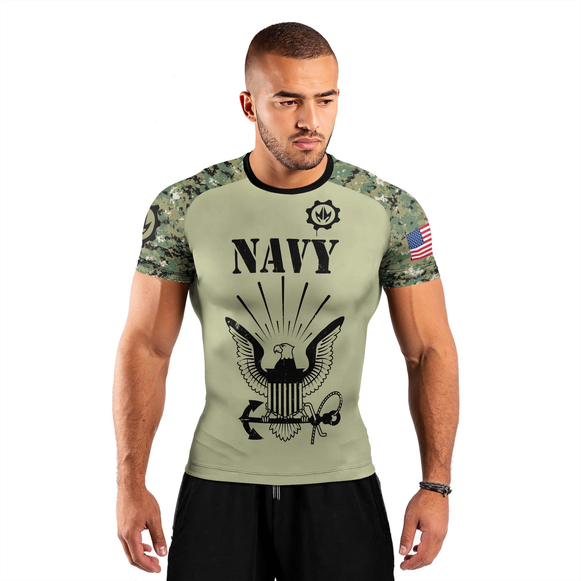 US Navy Men's Short Sleeve Rash Guard