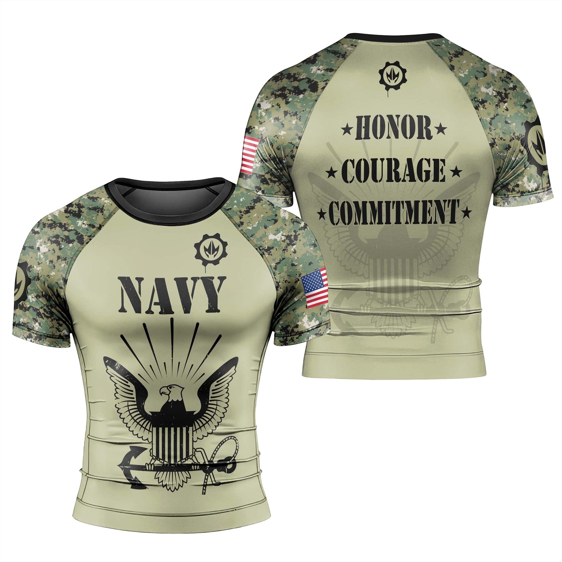 US Navy Men's Short Sleeve Rash Guard