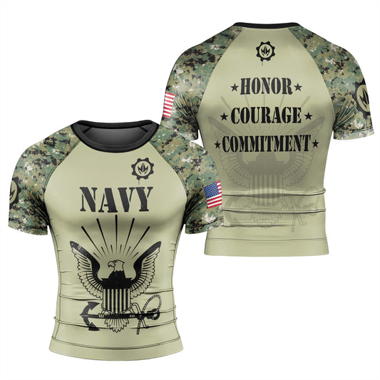 US Navy Men's Short Sleeve Rash Guard