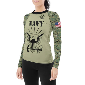US Navy Women's Long Sleeve Rash Guard