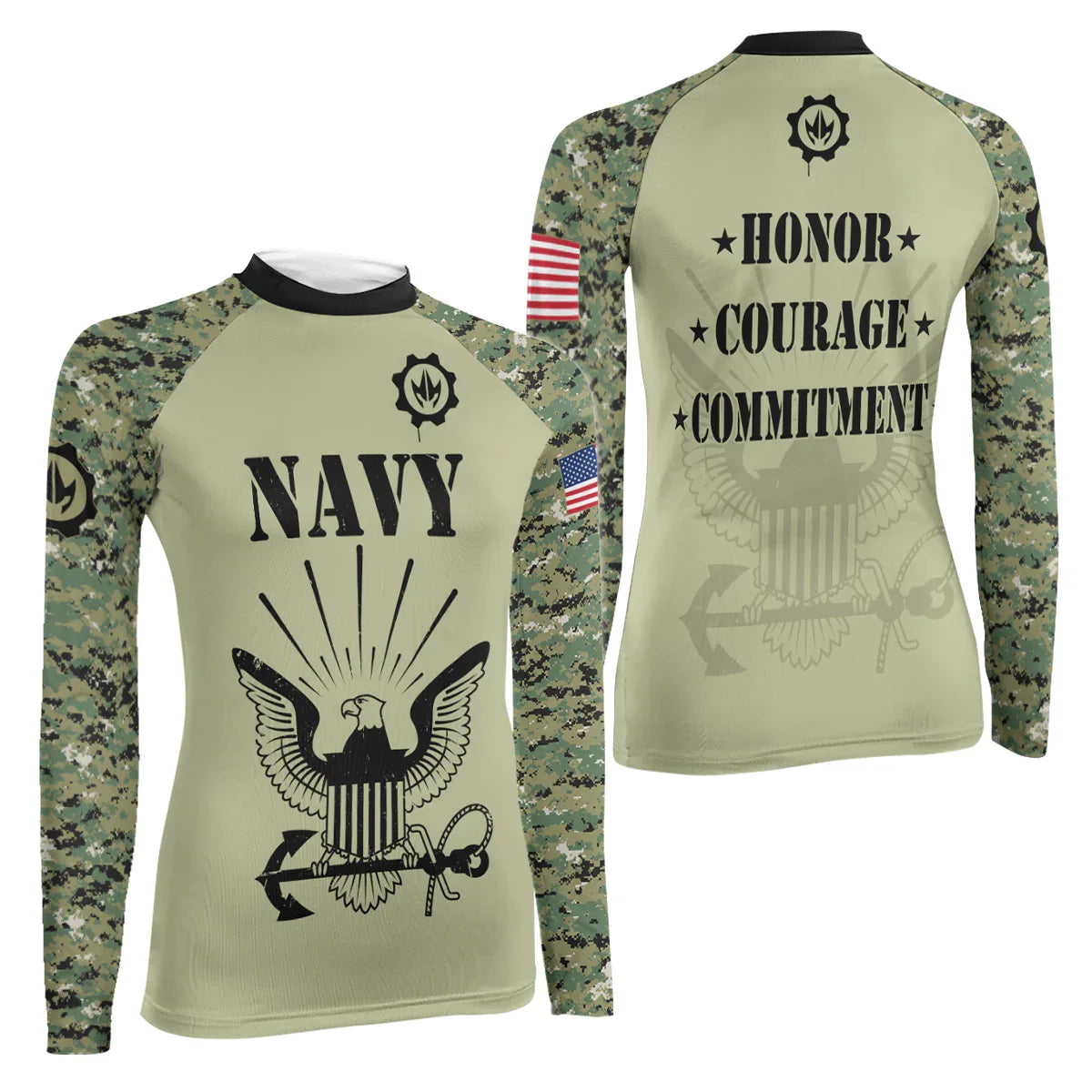 US Navy Women's Long Sleeve Rash Guard