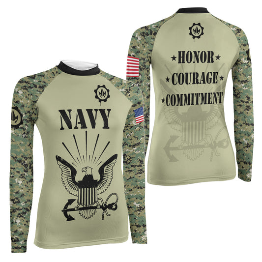 US Navy Women's Long Sleeve Rash Guard