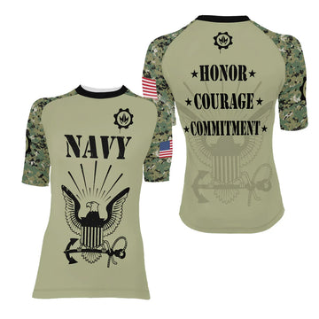 US Navy Women's Short Sleeve Rash Guard