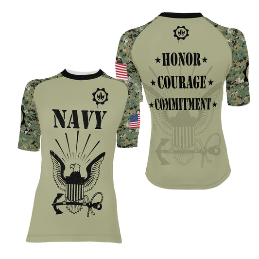 US Navy Women's Short Sleeve Rash Guard