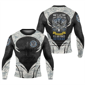 US Skull Airforce Men's Long Sleeve Rash Guard