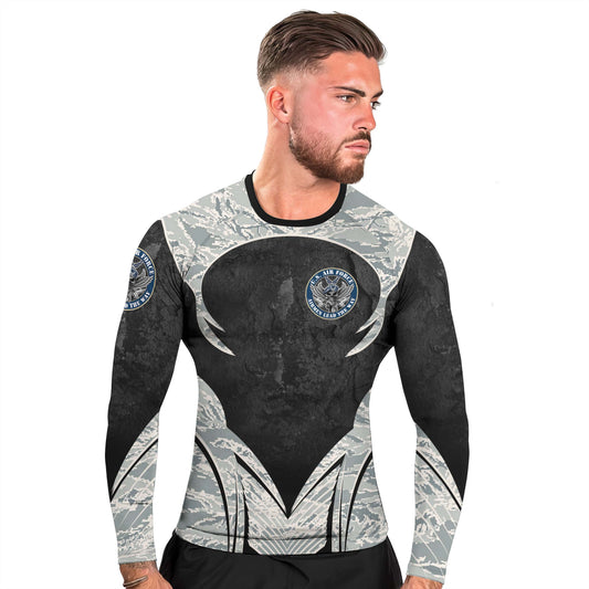 US Skull Airforce Men's Long Sleeve Rash Guard