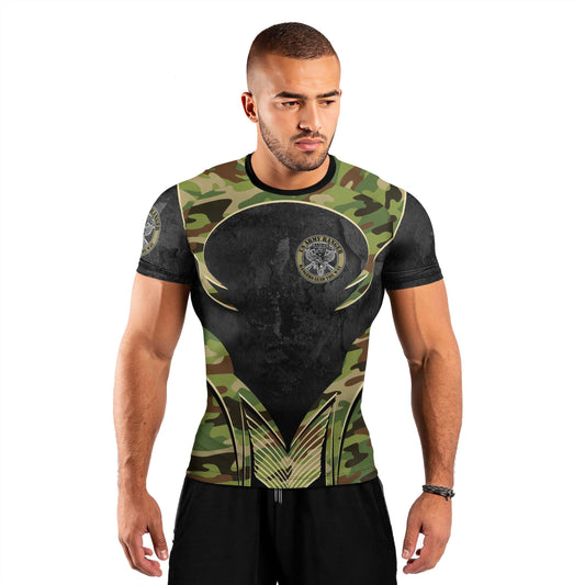 US Skull Army Men's Short Sleeve Rash Guard
