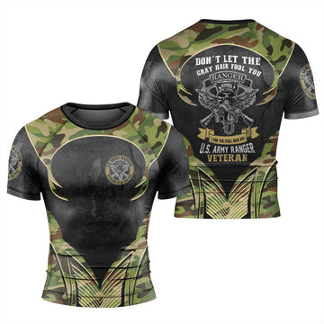 US Skull Army Men's Short Sleeve Rash Guard