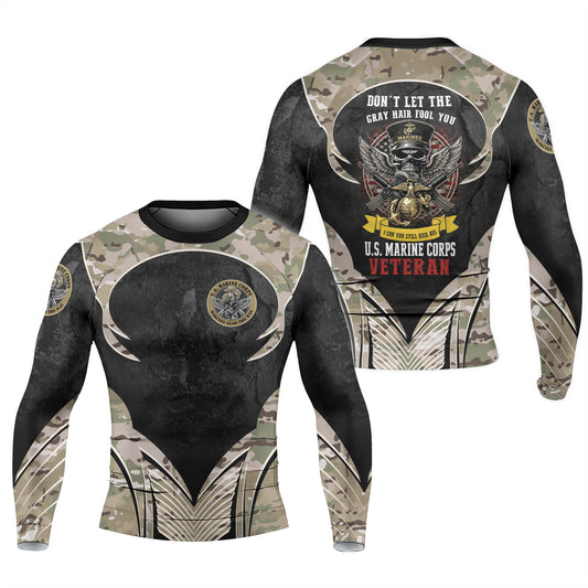 US Skull Marine Men's Long Sleeve Rash Guard