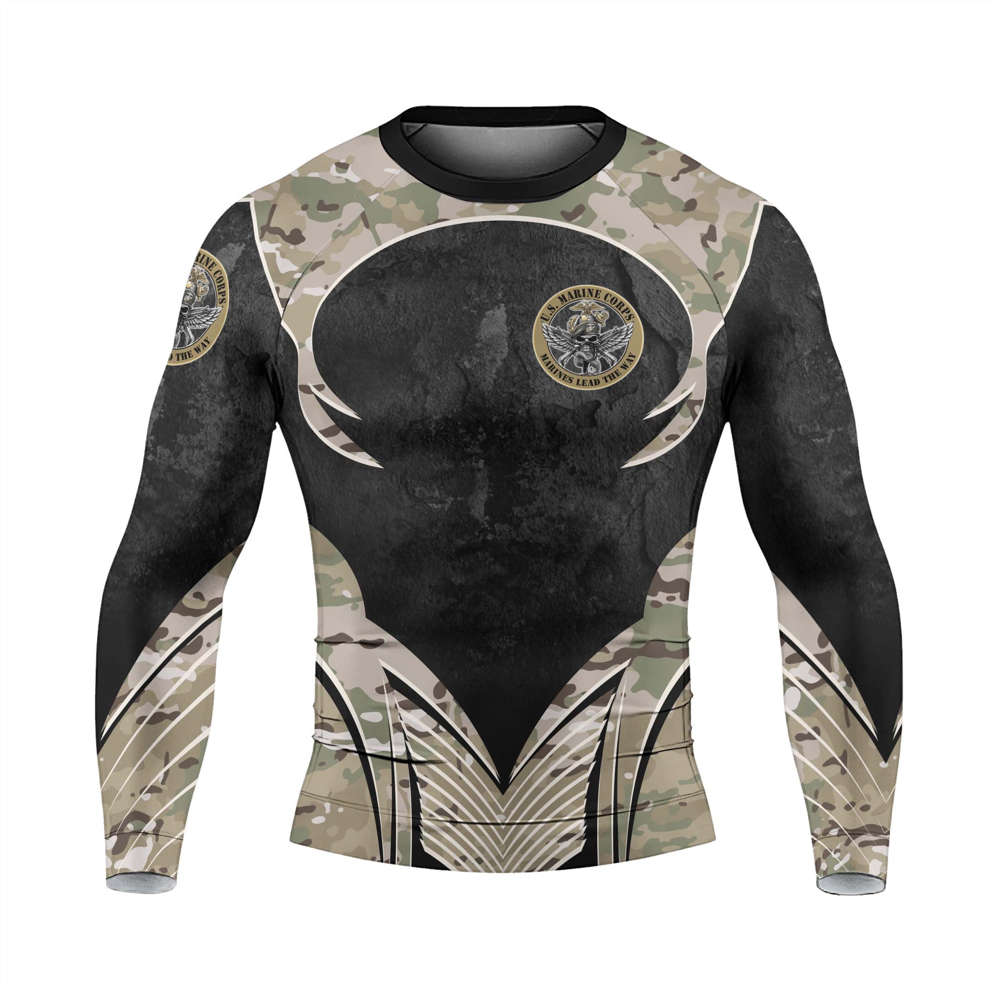 US Skull Marine Men's Long Sleeve Rash Guard