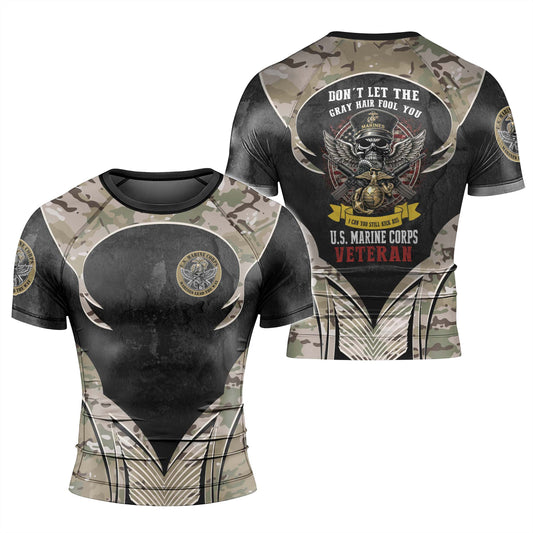 US Skull Marine Men's Short Sleeve Rash Guard
