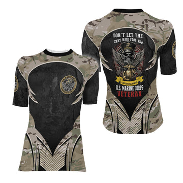 US Skull Marine Women's Short Sleeve Rash Guard