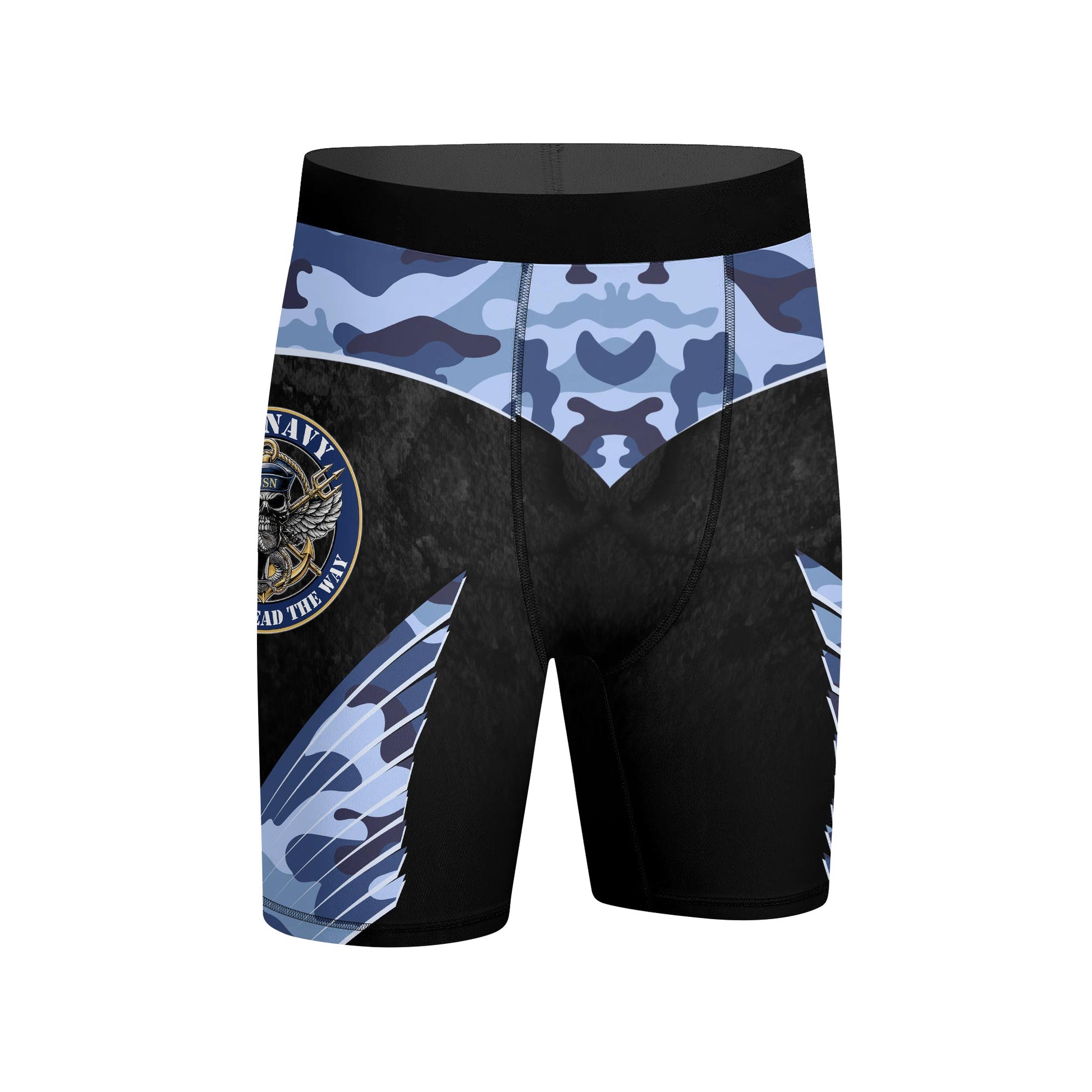 US Skull Navy Compression Shorts