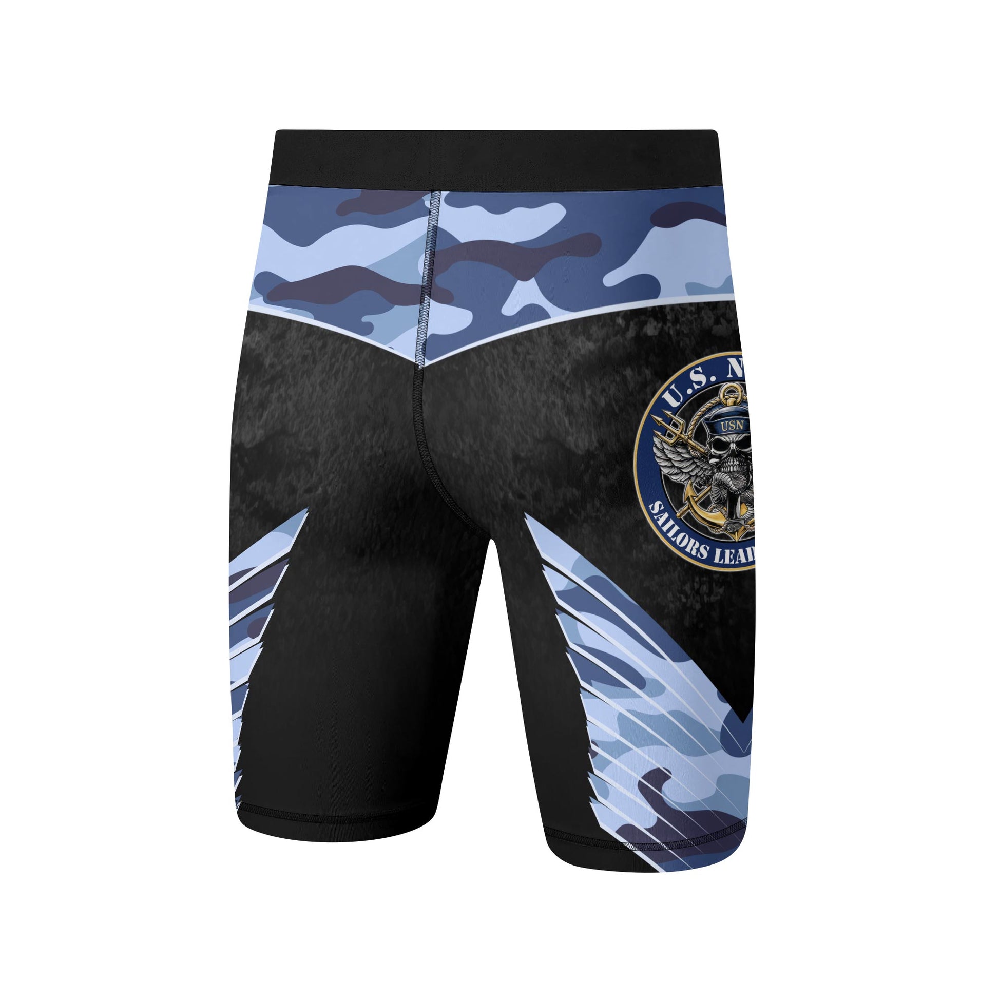 US Skull Navy Compression Shorts
