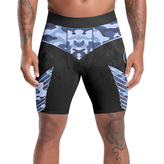 US Skull Navy Compression Shorts