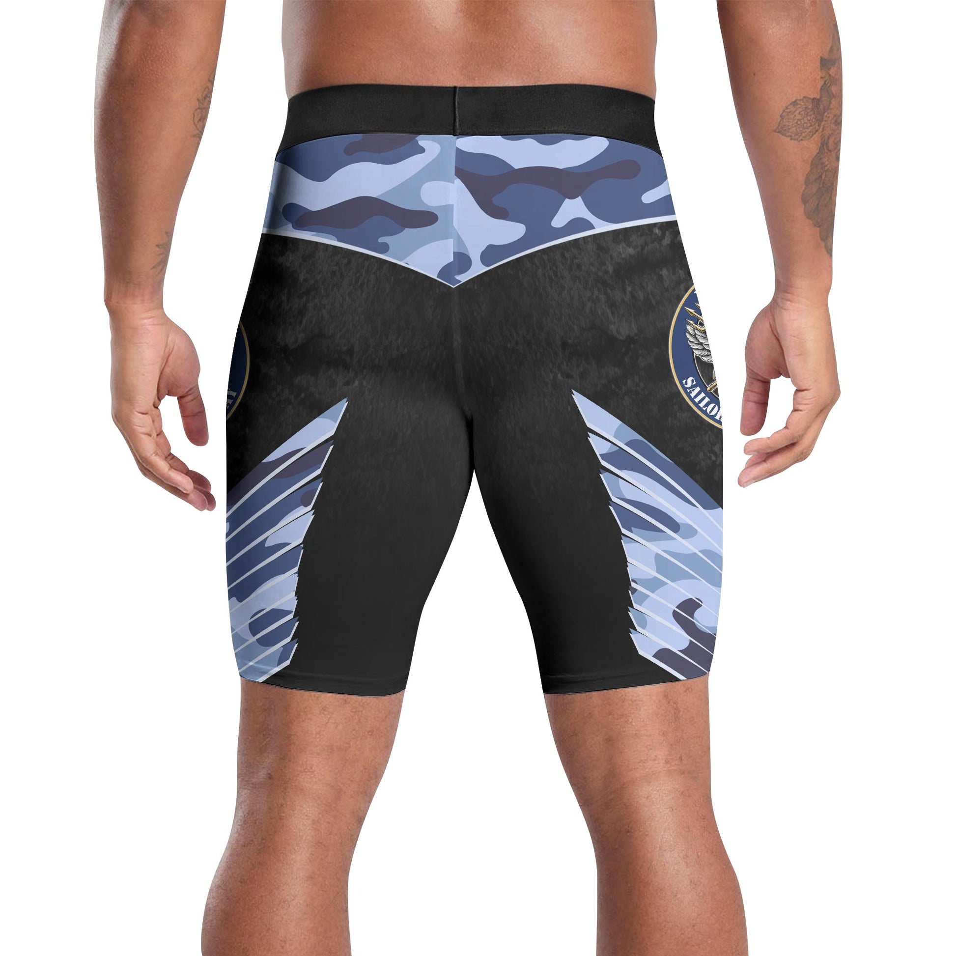 US Skull Navy Compression Shorts