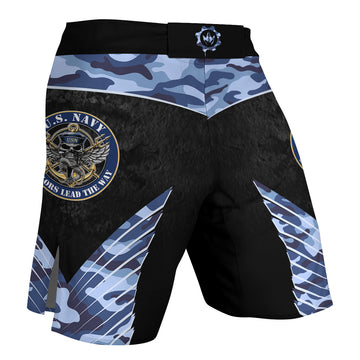 US Skull Navy Fight Shorts